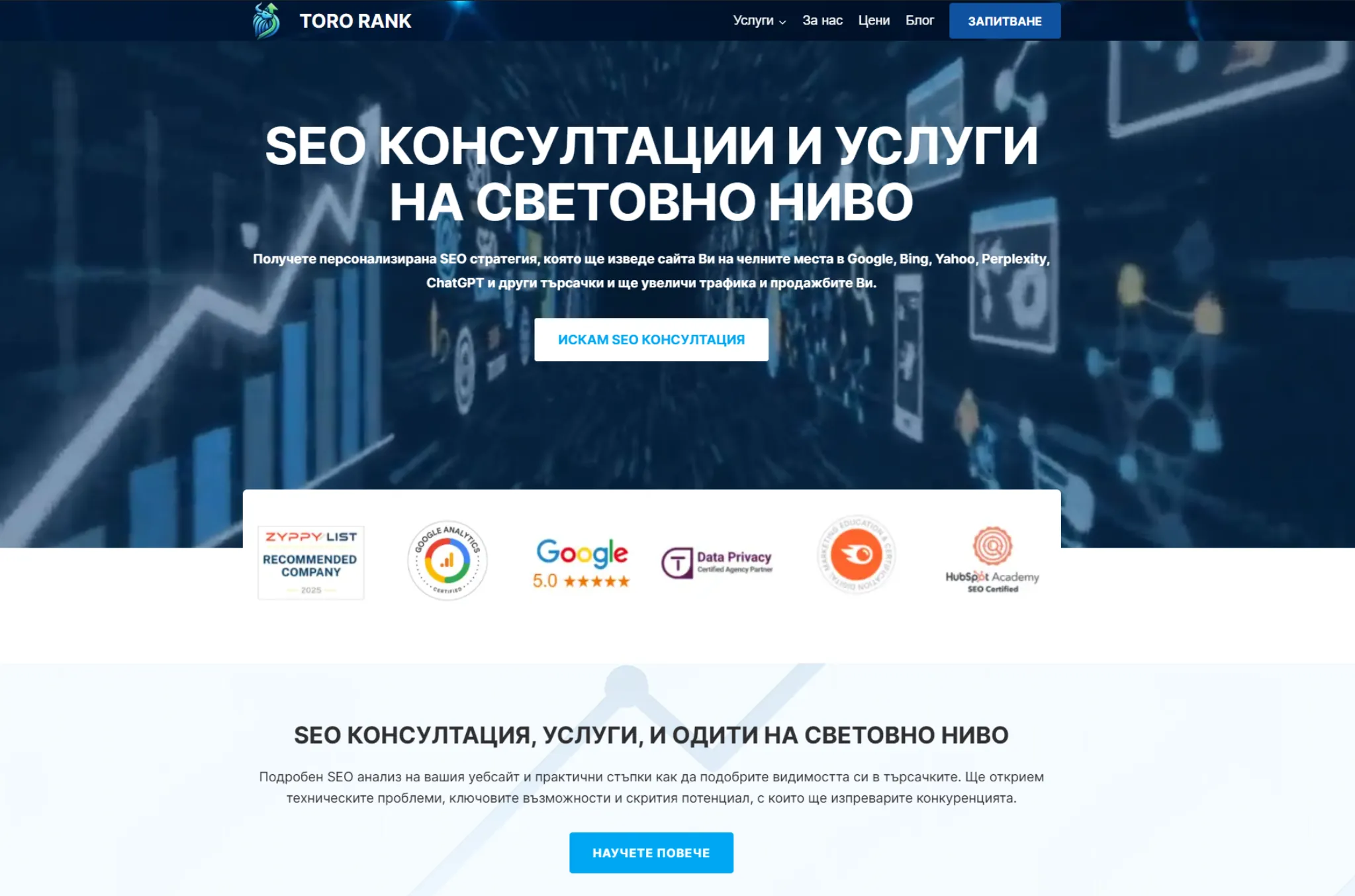 Портфолио проект TORO RANK