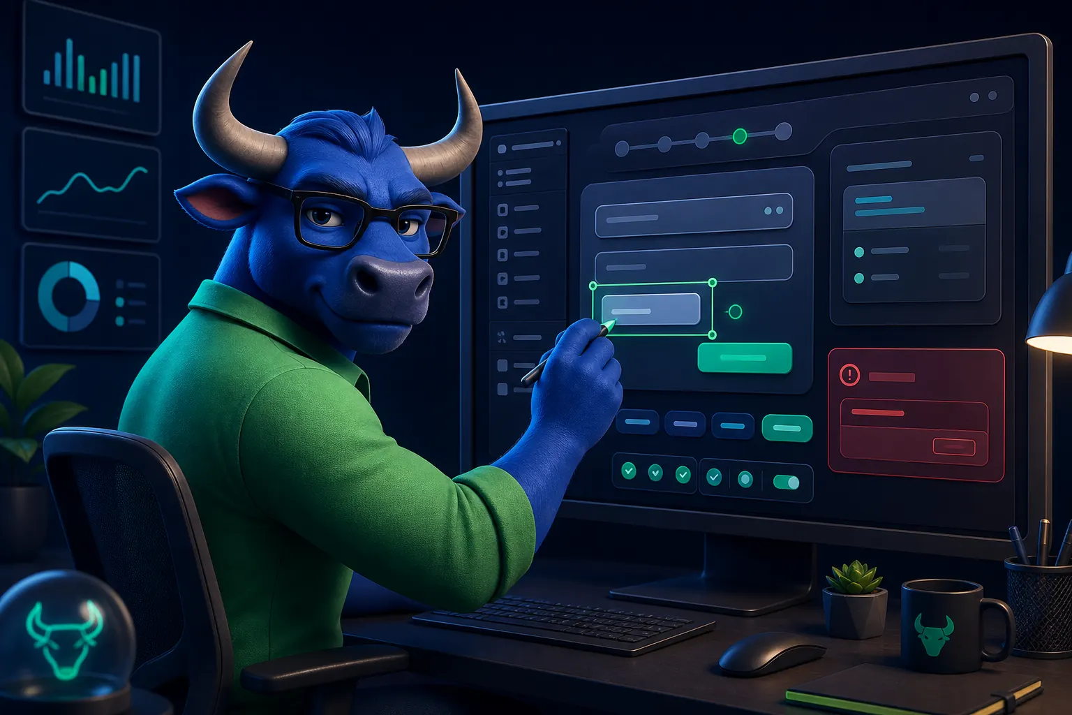 TORO маскот редактира microcopy в UI: UX писане и поведение на потребителя.