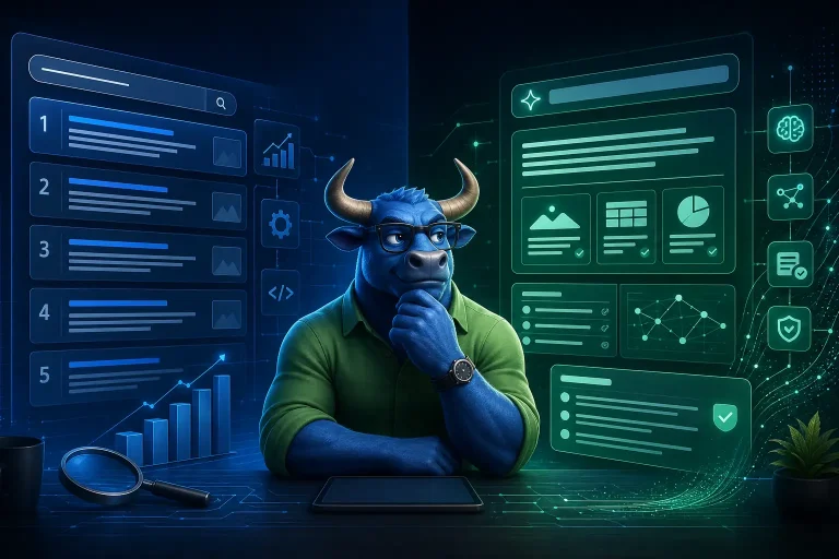 Илюстрация за GEO vs SEO
