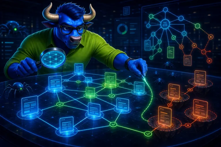 TORO Rank илюстрация за orphan pages като изолирани страници извън вътрешната link graph структура